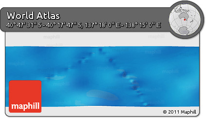 Physical Panoramic Map of the Area around 40° 32' 39" S, 137° 46' 30" E