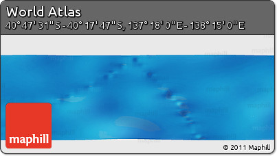 Physical Panoramic Map of the Area around 40° 32' 39" S, 137° 46' 30" E