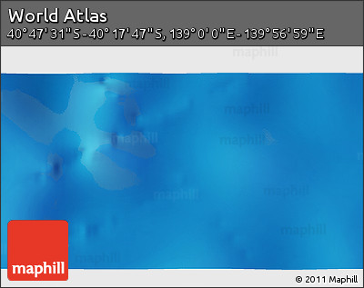 Physical 3D Map of the Area around 40° 32' 39" S, 139° 28' 29" E