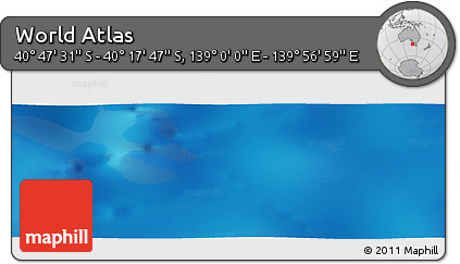 Physical Panoramic Map of the Area around 40° 32' 39" S, 139° 28' 29" E