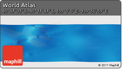 Physical Panoramic Map of the Area around 40° 32' 39" S, 139° 28' 29" E