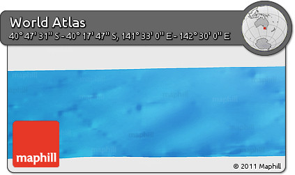 Physical Panoramic Map of the Area around 40° 32' 39" S, 142° 1' 30" E