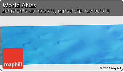 Physical Panoramic Map of the Area around 40° 32' 39" S, 142° 1' 30" E