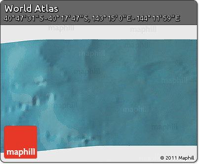 Satellite 3D Map of the Area around 40° 32' 39" S, 143° 43' 29" E