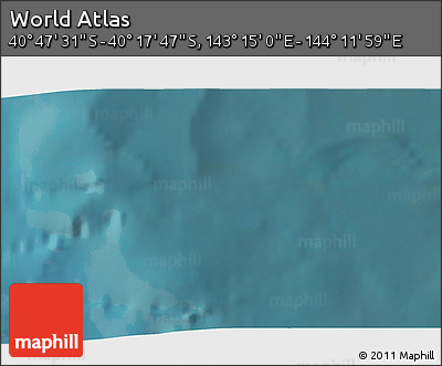 Satellite 3D Map of the Area around 40° 32' 39" S, 143° 43' 29" E