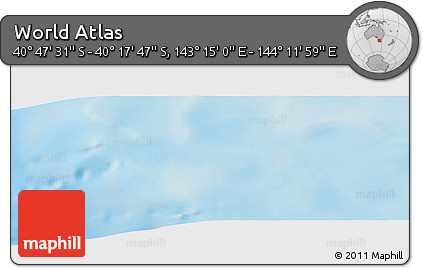 Physical Panoramic Map of the Area around 40° 32' 39" S, 143° 43' 29" E