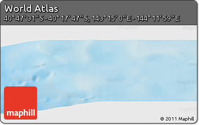 Physical Panoramic Map of the Area around 40° 32' 39" S, 143° 43' 29" E