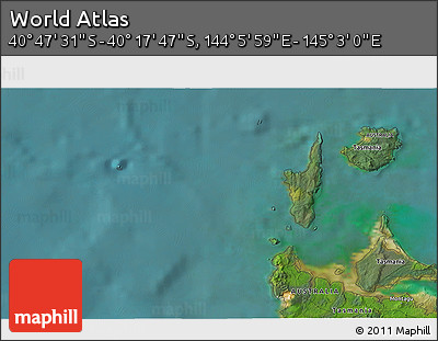 Satellite 3D Map of the Area around 40° 32' 39" S, 144° 34' 29" E