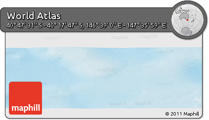 Physical Panoramic Map of the Area around 40° 32' 39" S, 147° 7' 30" E