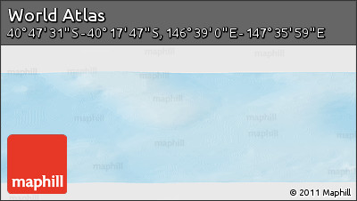 Physical Panoramic Map of the Area around 40° 32' 39" S, 147° 7' 30" E