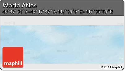 Physical Panoramic Map of the Area around 40° 32' 39" S, 147° 7' 30" E