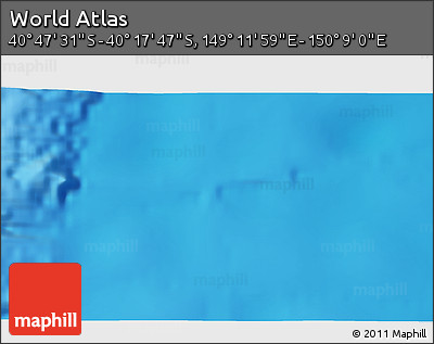 Physical 3D Map of the Area around 40° 32' 39" S, 149° 40' 30" E