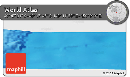 Physical Panoramic Map of the Area around 40° 32' 39" S, 149° 40' 30" E