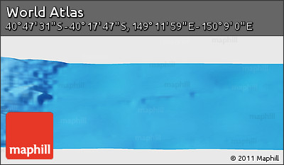 Physical Panoramic Map of the Area around 40° 32' 39" S, 149° 40' 30" E