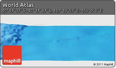 Physical Panoramic Map of the Area around 40° 32' 39" S, 149° 40' 30" E