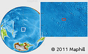 Physical Location Map of the area around 40° 32' 39" S, 149° 31' 30" W