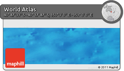 Physical Panoramic Map of the Area around 40° 32' 39" S, 150° 31' 30" E