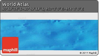 Physical Panoramic Map of the Area around 40° 32' 39" S, 150° 31' 30" E