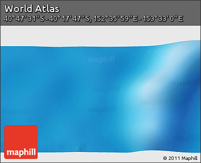 Physical 3D Map of the Area around 40° 32' 39" S, 153° 4' 29" E
