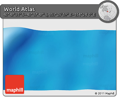 Physical 3D Map of the Area around 40° 32' 39" S, 153° 55' 30" E