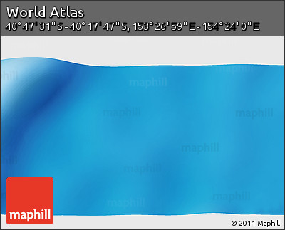 Physical 3D Map of the Area around 40° 32' 39" S, 153° 55' 30" E