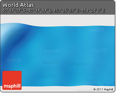 Physical 3D Map of the Area around 40° 32' 39" S, 153° 55' 30" E