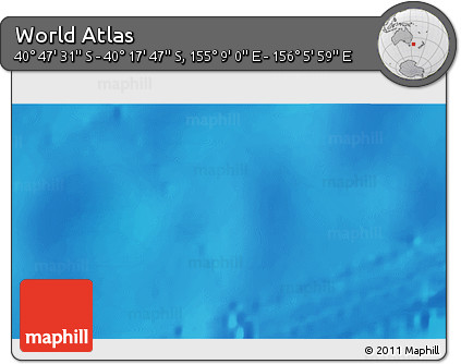 Shaded Relief 3D Map of the Area around 40° 32' 39" S, 155° 37' 30" E