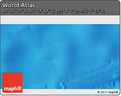 Shaded Relief 3D Map of the Area around 40° 32' 39" S, 155° 37' 30" E