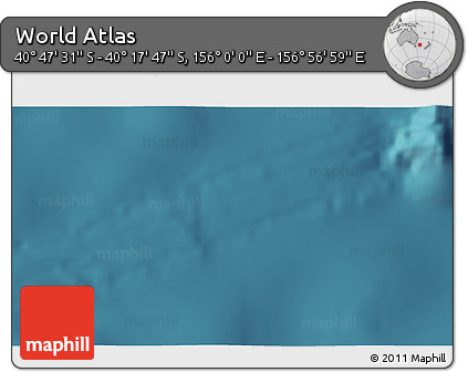 Satellite 3D Map of the Area around 40° 32' 39" S, 156° 28' 29" E