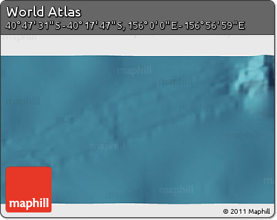 Satellite 3D Map of the Area around 40° 32' 39" S, 156° 28' 29" E