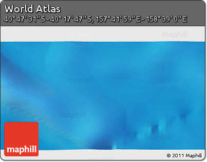 Physical 3D Map of the Area around 40° 32' 39" S, 158° 10' 30" E