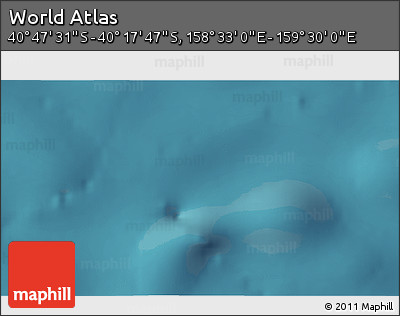 Satellite 3D Map of the Area around 40° 32' 39" S, 159° 1' 30" E