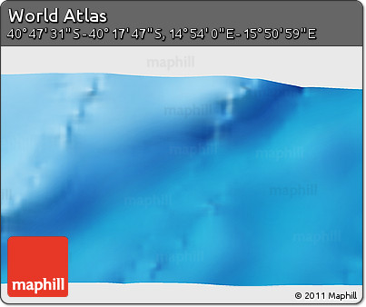 Physical 3D Map of the Area around 40° 32' 39" S, 15° 22' 30" E