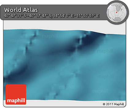 Satellite 3D Map of the Area around 40° 32' 39" S, 15° 22' 30" E