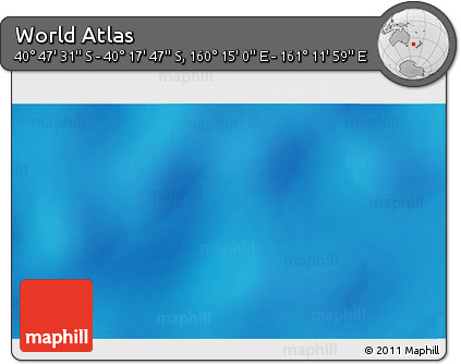 Physical 3D Map of the Area around 40° 32' 39" S, 160° 43' 29" E