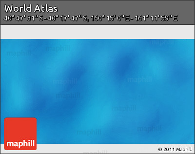 Physical 3D Map of the Area around 40° 32' 39" S, 160° 43' 29" E
