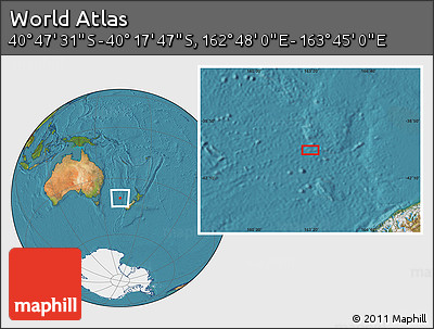 Satellite Location Map of the Area around 40° 32' 39" S, 163° 16' 30" E