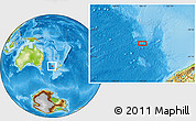 Physical Location Map of the area around 40° 32' 39" S, 164° 7' 30" E