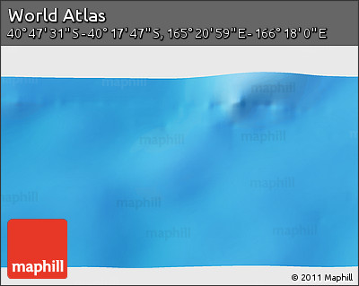 Physical 3D Map of the Area around 40° 32' 39" S, 165° 49' 29" E