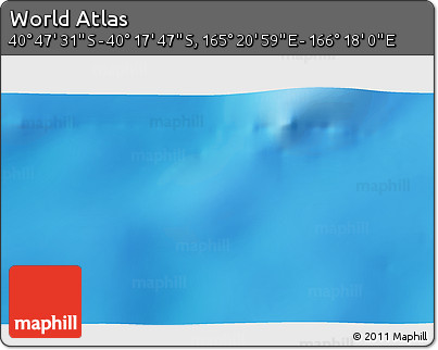 Physical 3D Map of the Area around 40° 32' 39" S, 165° 49' 29" E