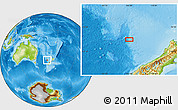 Physical Location Map of the area around 40° 32' 39" S, 166° 40' 30" E