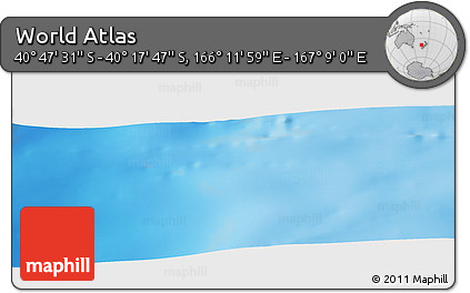 Physical Panoramic Map of the Area around 40° 32' 39" S, 166° 40' 30" E