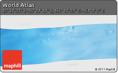 Physical Panoramic Map of the Area around 40° 32' 39" S, 166° 40' 30" E