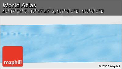Physical Panoramic Map of the Area around 40° 32' 39" S, 167° 31' 30" E