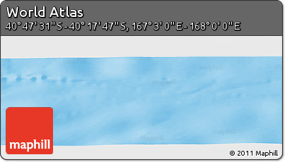 Physical Panoramic Map of the Area around 40° 32' 39" S, 167° 31' 30" E