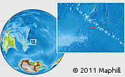 Physical Location Map of the area around 40° 32' 39" S, 167° 22' 30" W