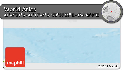 Physical Panoramic Map of the Area around 40° 32' 39" S, 174° 19' 29" E