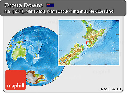 Physical Location Map of Oroua Downs