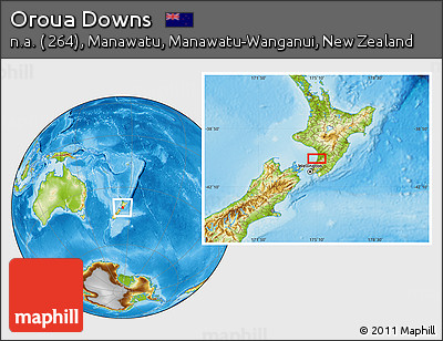 Physical Location Map of Oroua Downs