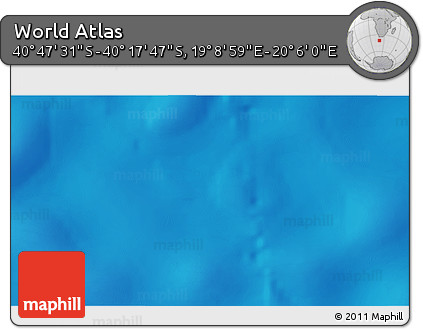 Physical 3D Map of the Area around 40° 32' 39" S, 19° 37' 30" E